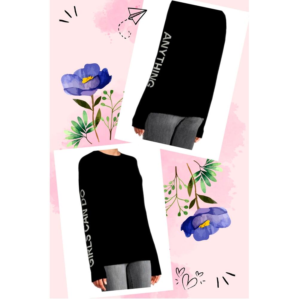 Zadig & Voltaire Cashmere Gaby Girls Can Do Anything Sweater XS - Picture 3 of 16